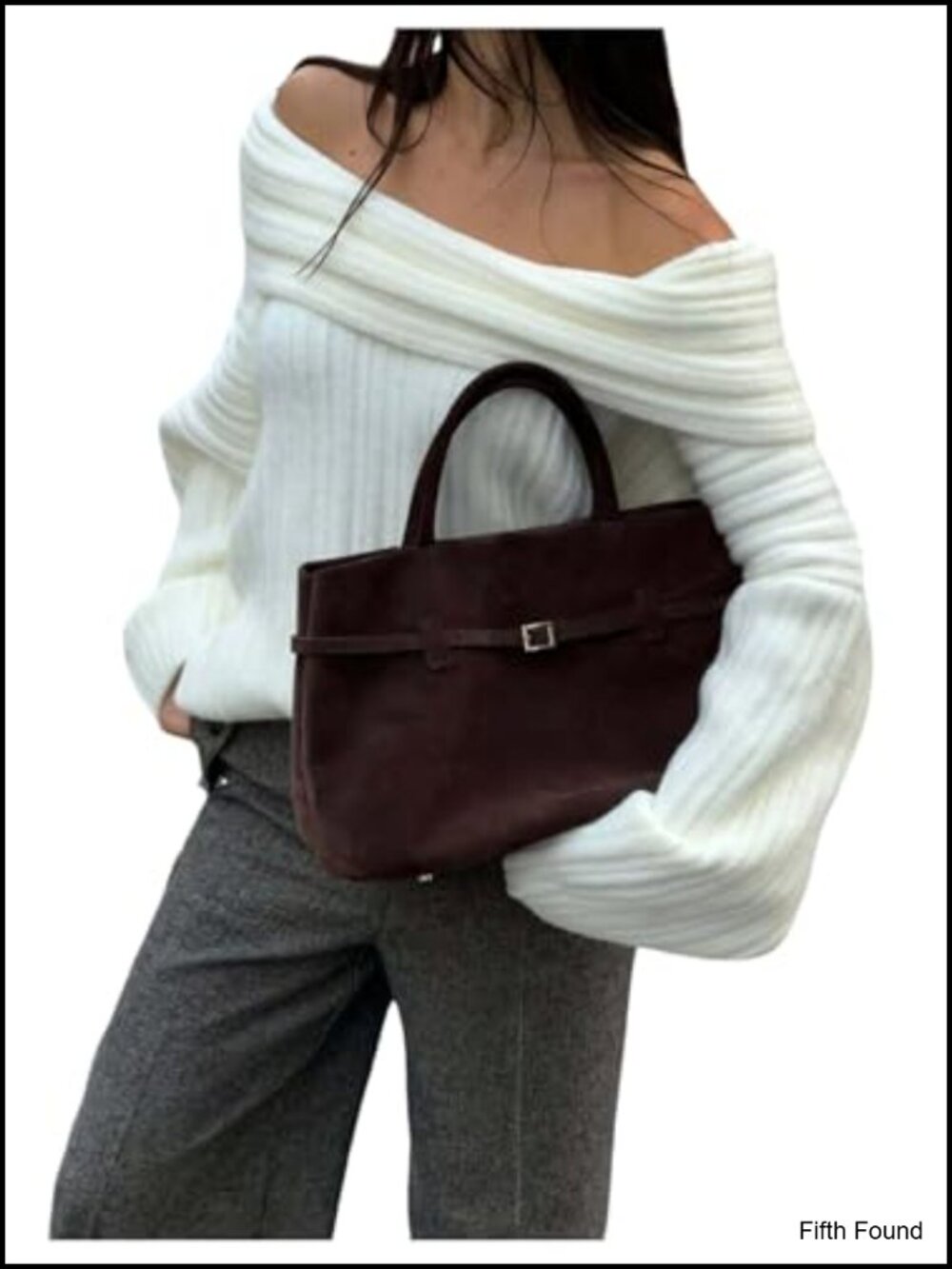 Off Shoulder Chunky Knit Sweater Oversized Cozy Pullover